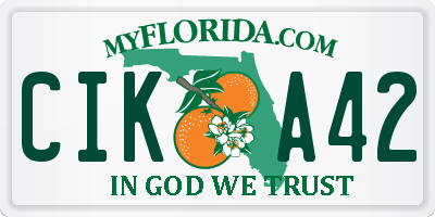 FL license plate CIKA42