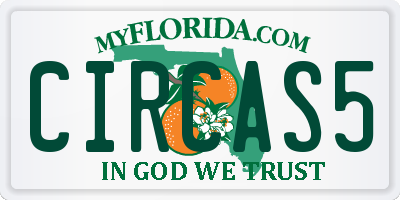 FL license plate CIRCAS5