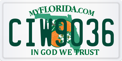 FL license plate CIW9036