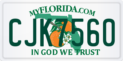 FL license plate CJK7560