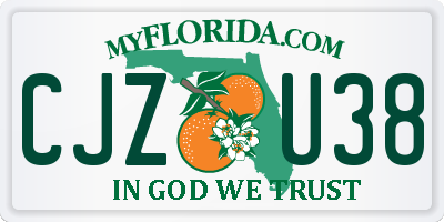 FL license plate CJZU38