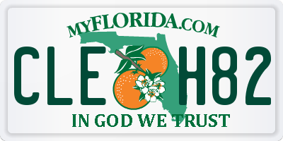 FL license plate CLEH82