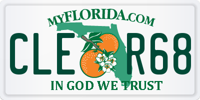 FL license plate CLER68