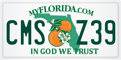 FL license plate CMSZ39