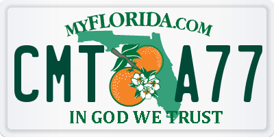 FL license plate CMTA77