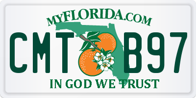 FL license plate CMTB97
