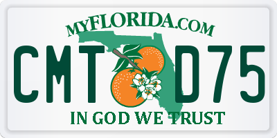 FL license plate CMTD75