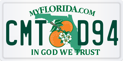 FL license plate CMTD94