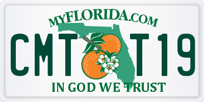 FL license plate CMTT19