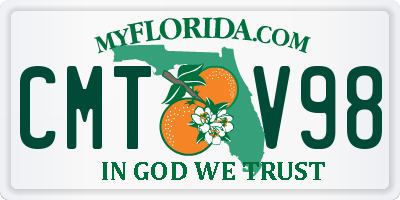 FL license plate CMTV98