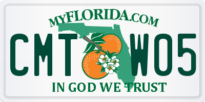 FL license plate CMTW05