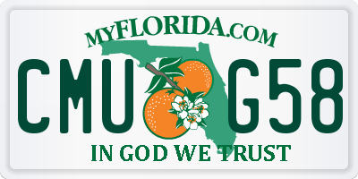 FL license plate CMUG58