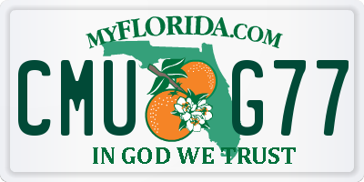 FL license plate CMUG77