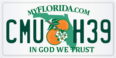 FL license plate CMUH39