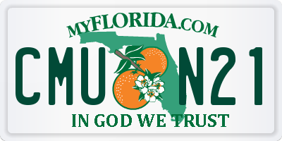 FL license plate CMUN21