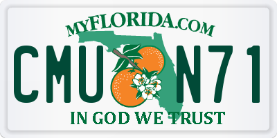 FL license plate CMUN71