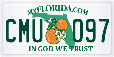 FL license plate CMUO97