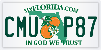 FL license plate CMUP87