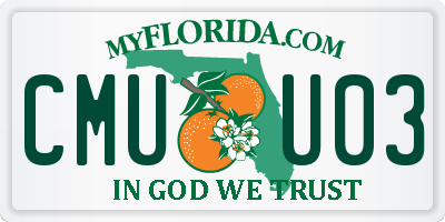 FL license plate CMUU03