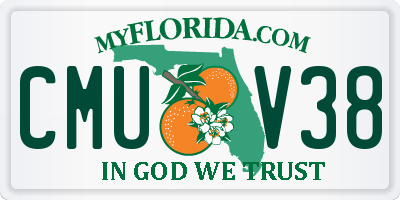 FL license plate CMUV38