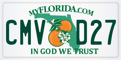 FL license plate CMVD27