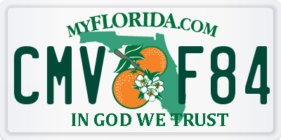 FL license plate CMVF84