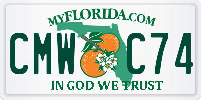 FL license plate CMWC74