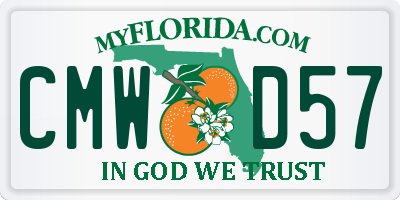 FL license plate CMWD57