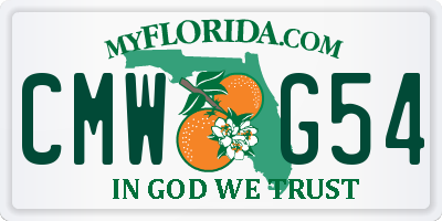 FL license plate CMWG54