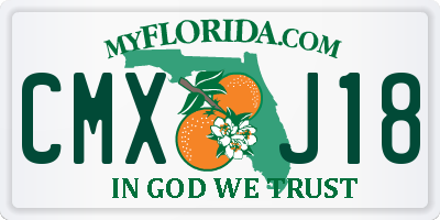 FL license plate CMXJ18