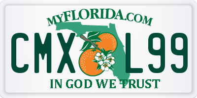 FL license plate CMXL99