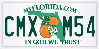 FL license plate CMXM54