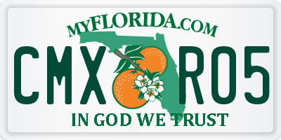 FL license plate CMXR05