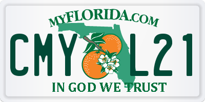 FL license plate CMYL21