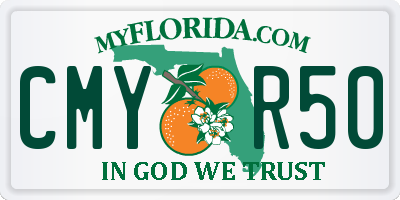 FL license plate CMYR50
