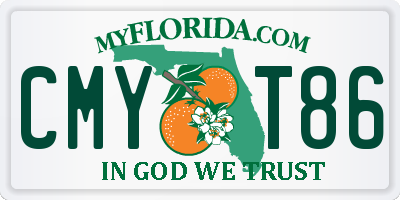 FL license plate CMYT86