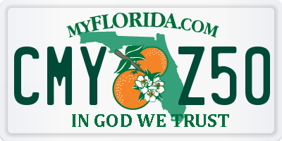 FL license plate CMYZ50