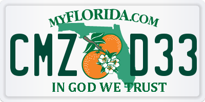 FL license plate CMZD33