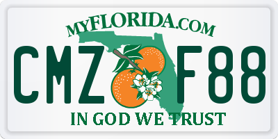 FL license plate CMZF88