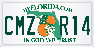 FL license plate CMZR14