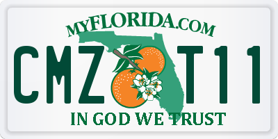 FL license plate CMZT11