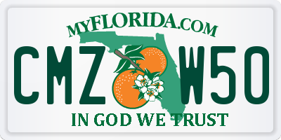 FL license plate CMZW50