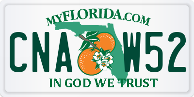 FL license plate CNAW52