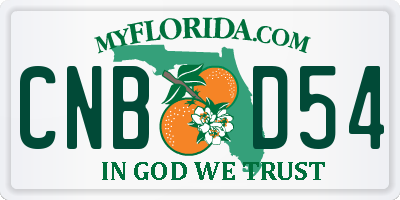 FL license plate CNBD54