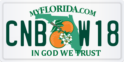 FL license plate CNBW18