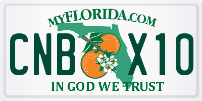 FL license plate CNBX10