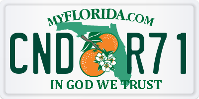 FL license plate CNDR71
