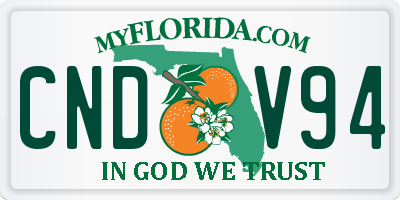 FL license plate CNDV94
