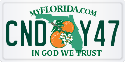 FL license plate CNDY47