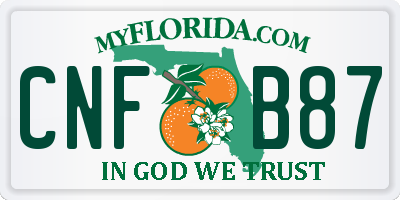FL license plate CNFB87